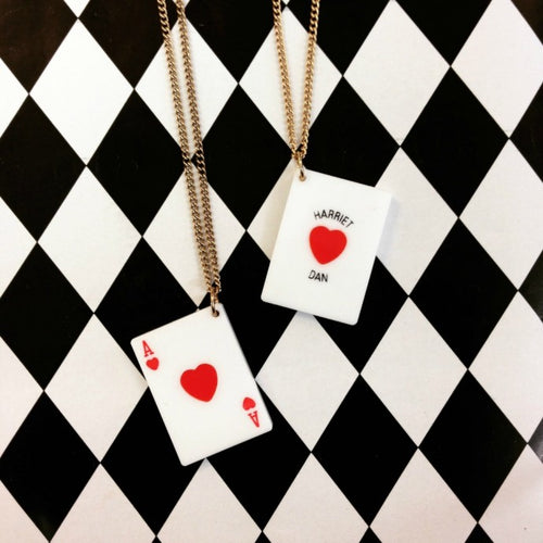 PERSONALISE YOUR OWN ACE OF HEARTS NECKLACE AT COVENT GARDEN