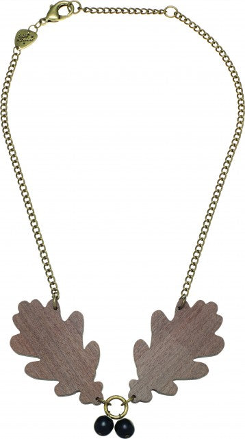 #TDBringItBack: Wooden Oak Leaves Necklace