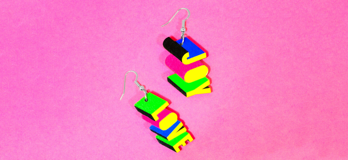 Tatty Devine X Morag Myerscough jewellery collection.