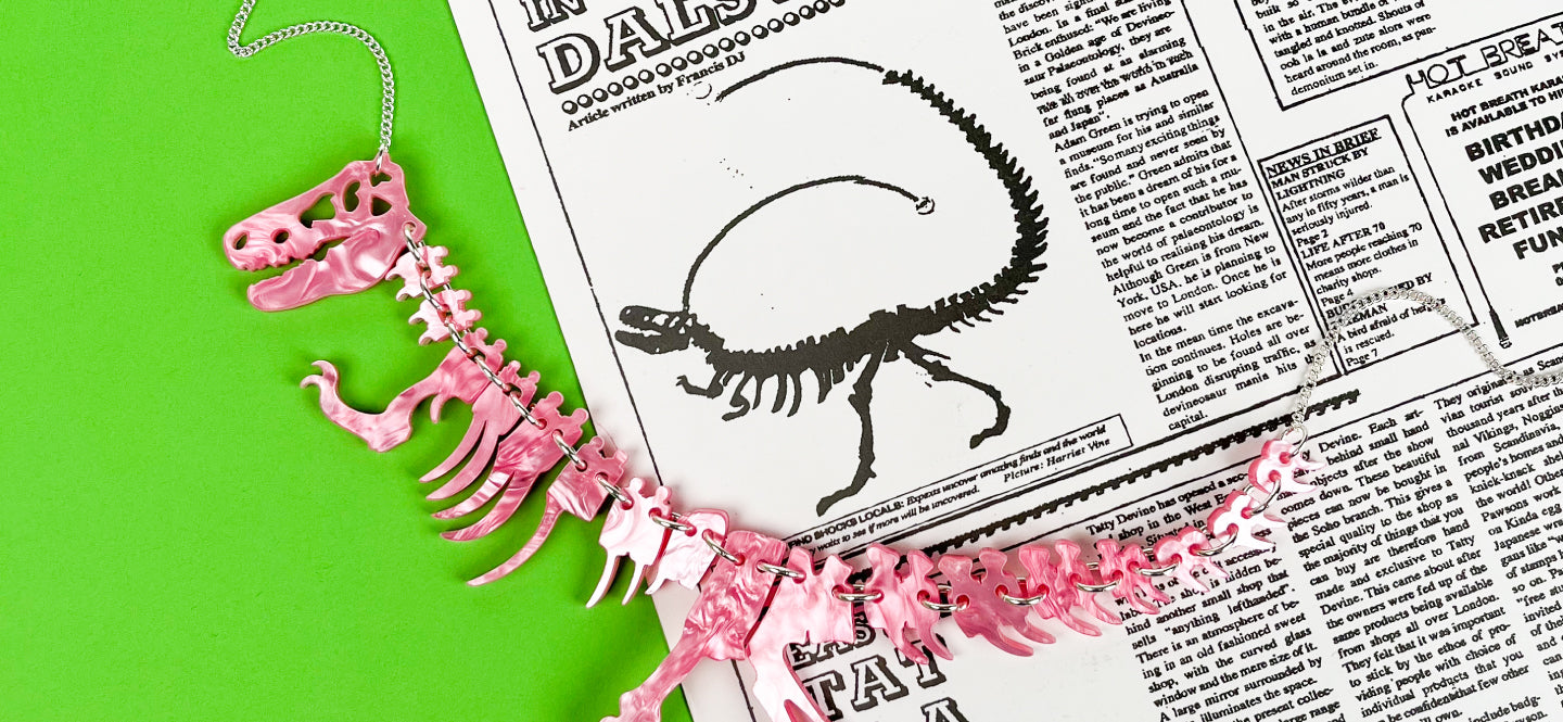 Gold T. rex Dinosaur Necklace  Tatty Devine – Tatty Devine