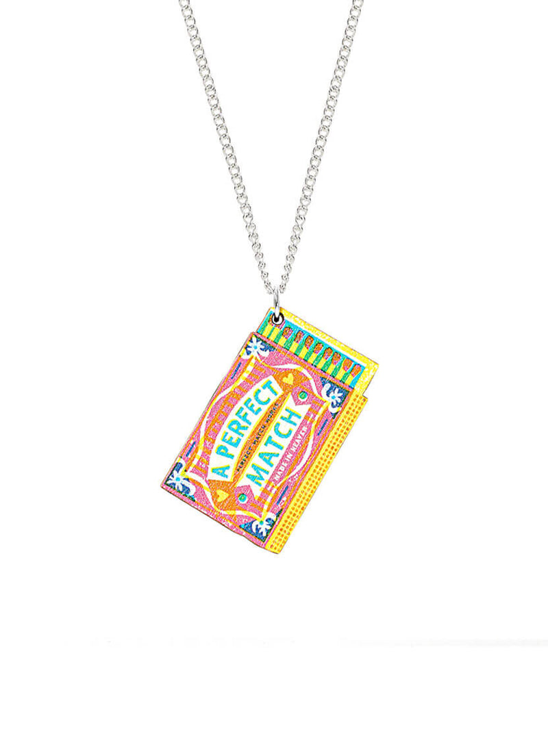 A Perfect Match Box Pendant Necklace