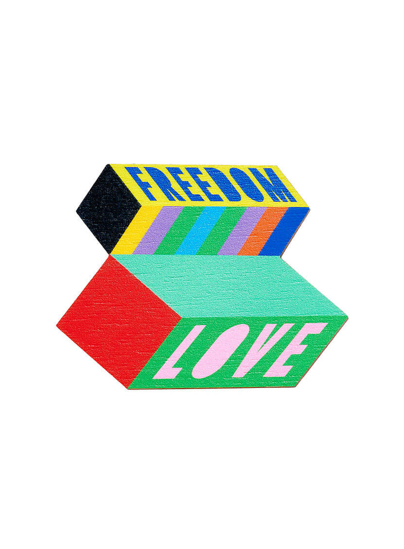 LOVE & FREEDOM Brooch | Tatty Devine X Morag Myerscough