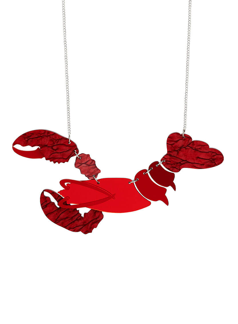 Rock Lobster Statement Necklace - Red Acrylic