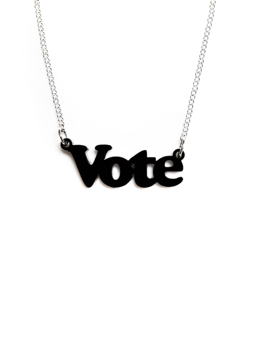 Vote Necklace - Recycled Black