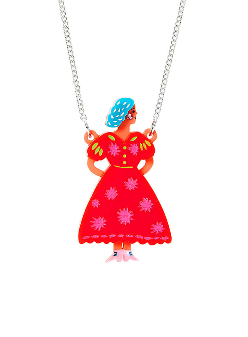 Woman In Dress Necklace The Printed Peanut