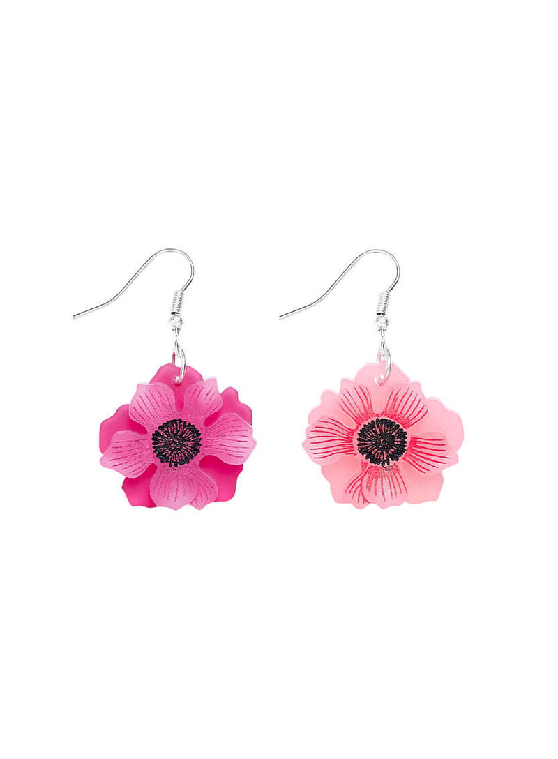 Pink Flower Earrings made from acrylic