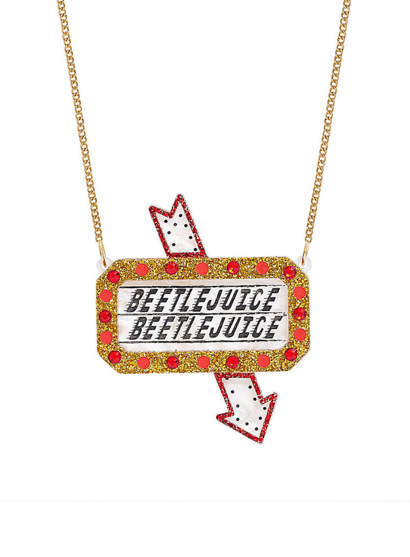 Beetlejuice Beetlejuice Sign Necklace