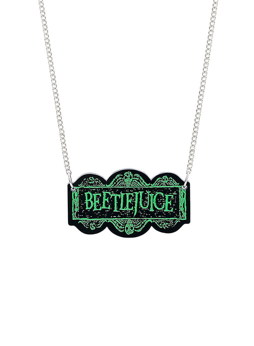 Beetlejuice Logo Necklace - Green