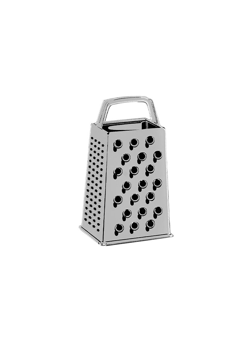 Cheese Grater Brooch in Silver Mirror Acrylic