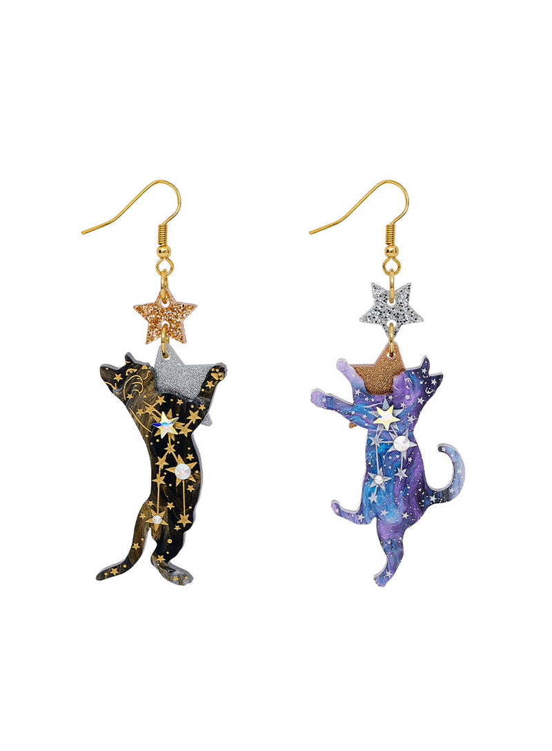 Cosmic Cat Star Constellation Earrings