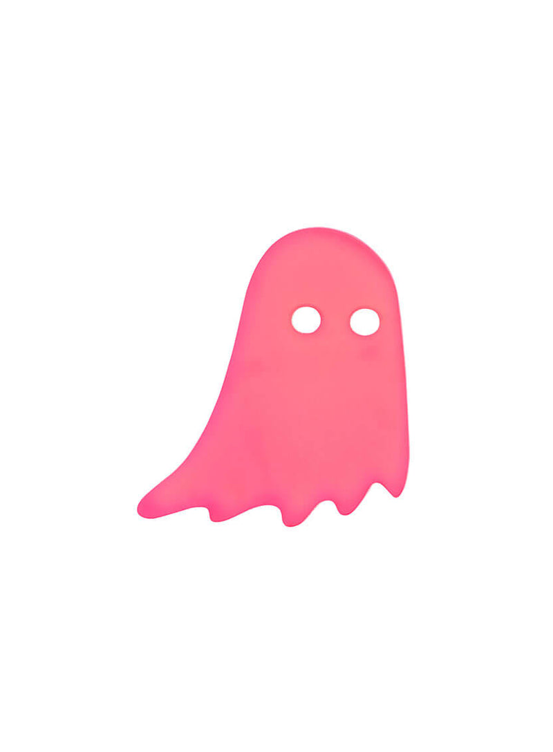 Ghost Brooch made from pink fluoro glow in the dark acrylic