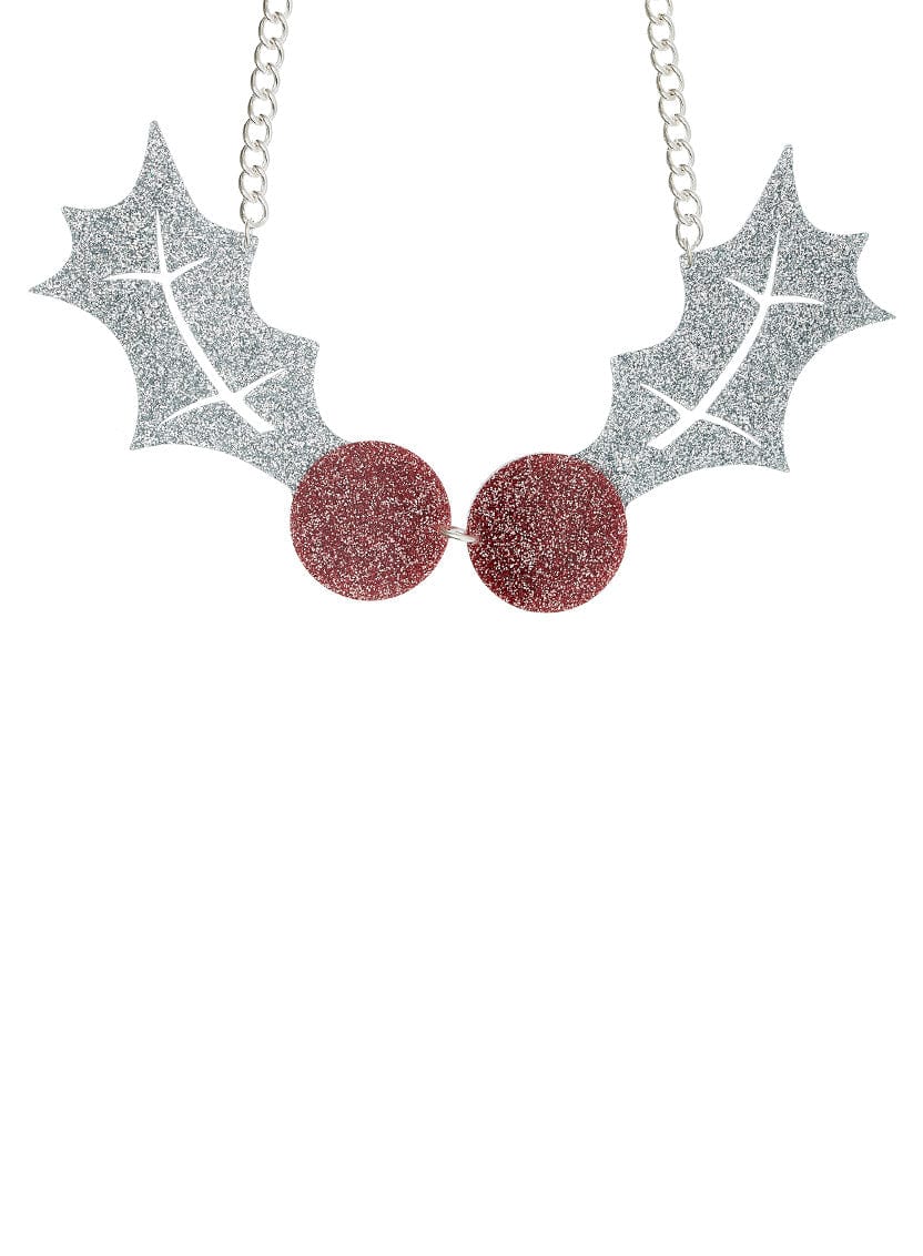 Tatty Devine Holly Statement Necklace - Glitter Silver