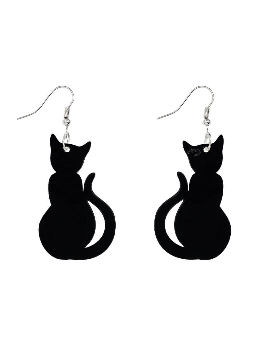 Large Cat Charm Earrings