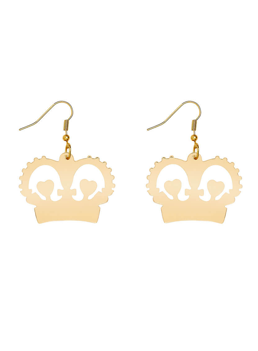 Large Crown Charm Earrings