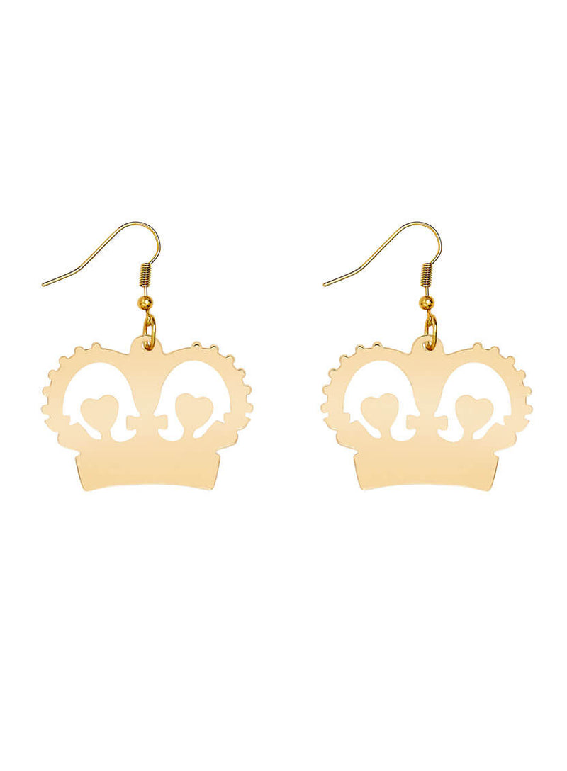 Large Crown Charm Earrings