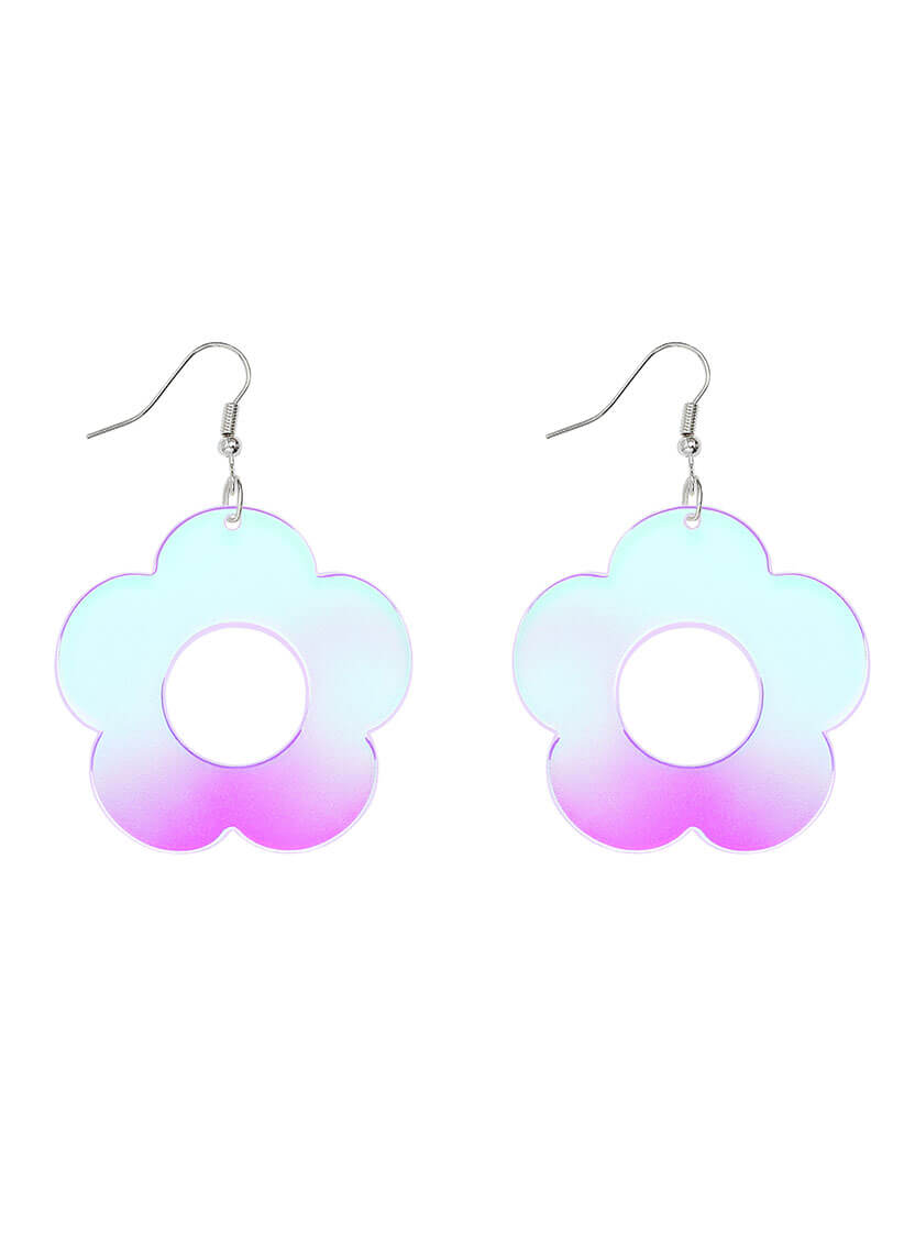 Large Flower Charm Earrings