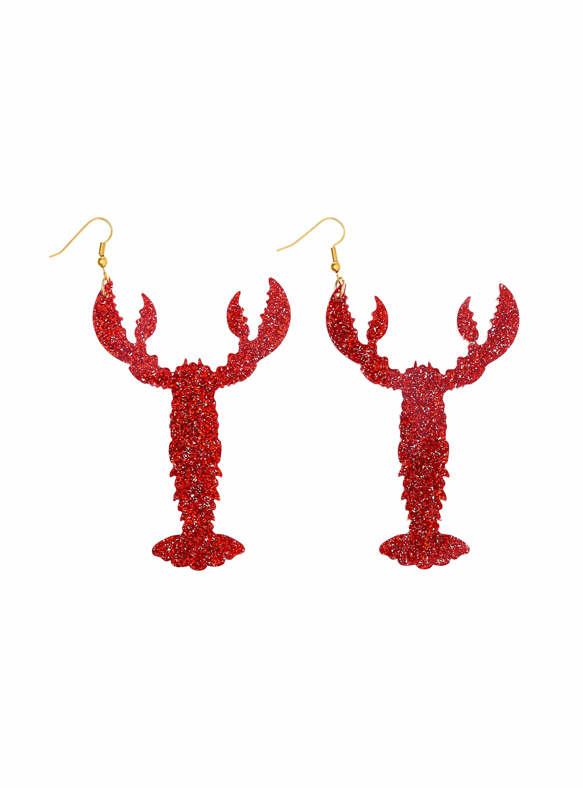 Tatty Devine Lobster Earrings - Glitter Red