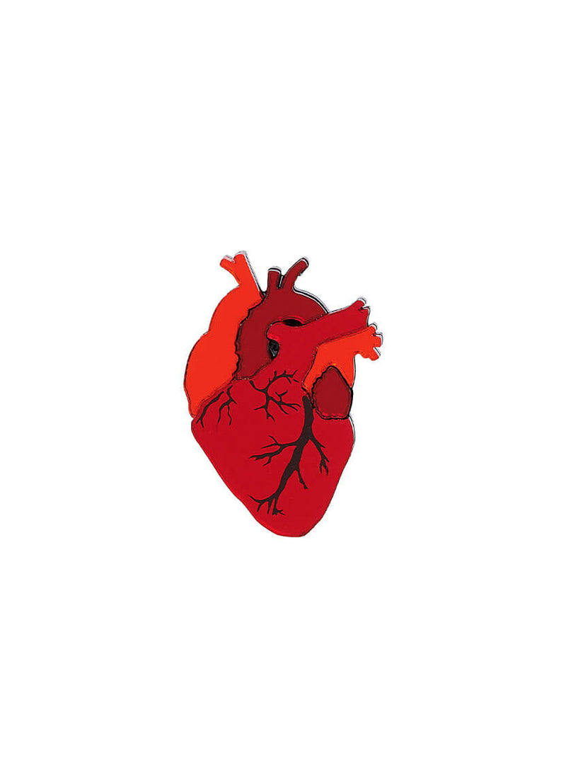 Mini Anatomical Heart Brooch in Red mirror acrylic