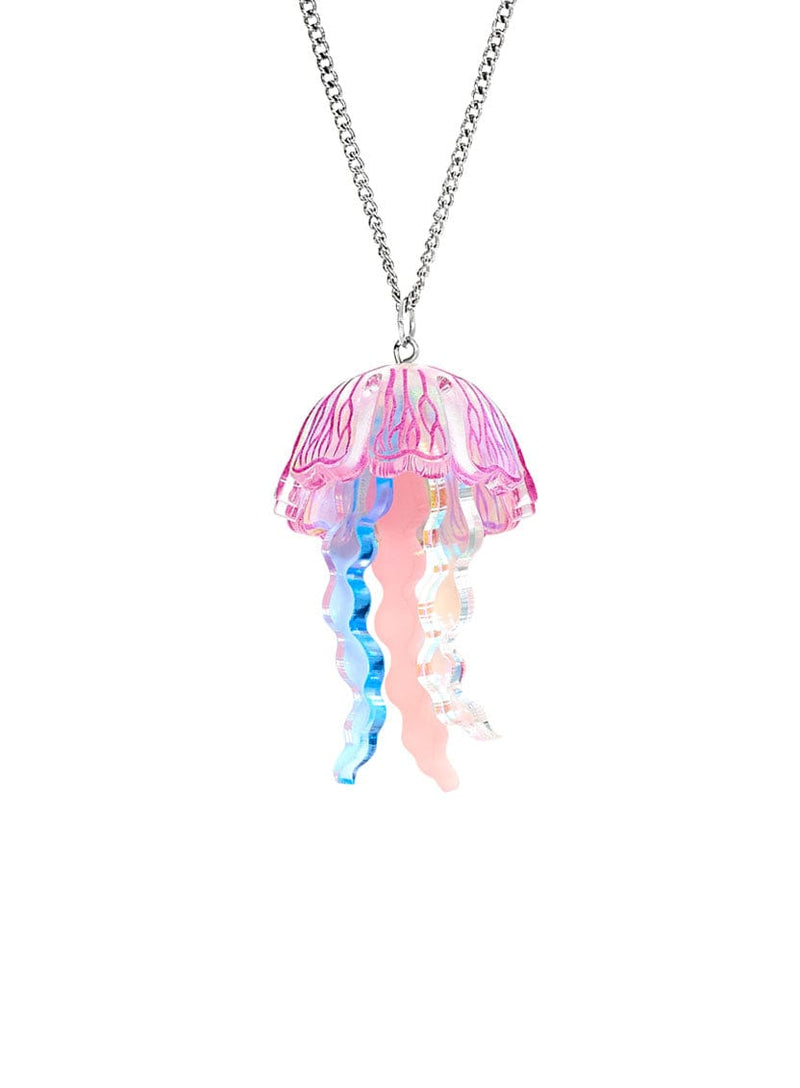 Iridescent Moon Jellyfish Pendant