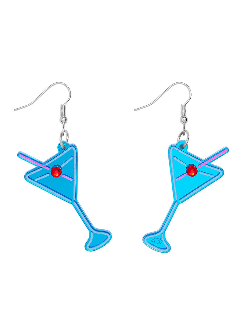 Blue Neon Lights Cocktail Earrings