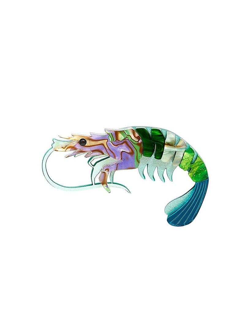 Green Pearly Prawn Brooch