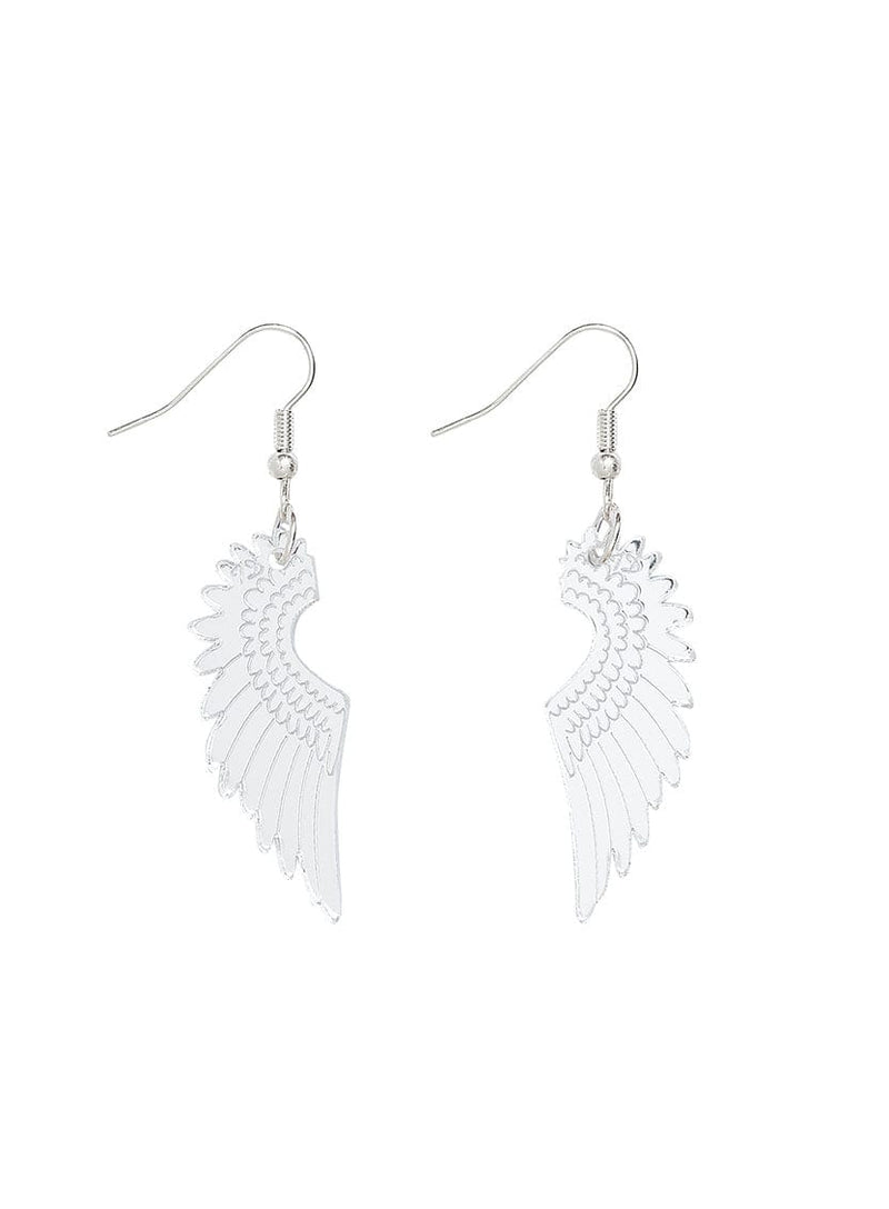 Tatty Devine Pegasus Mini Drop Earrings - Mirror Silver