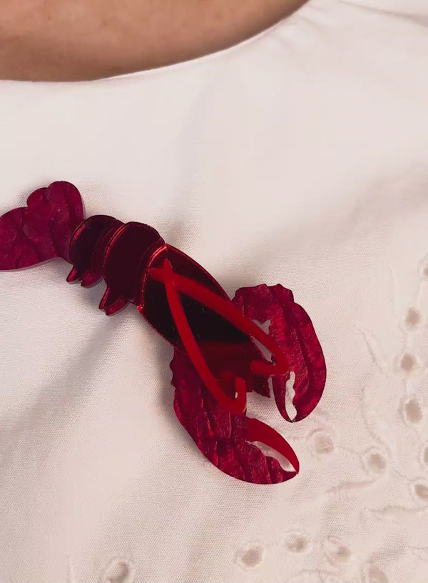 Red Lobster Statement Brooch