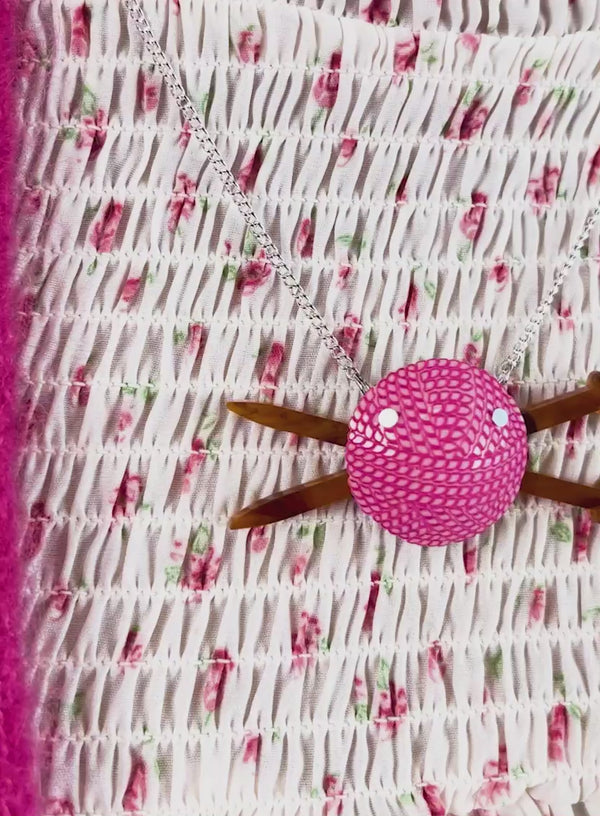 Video of Pink Ball of Wool Necklace