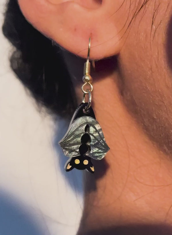 Video of Vampire Bat Earrings being worn