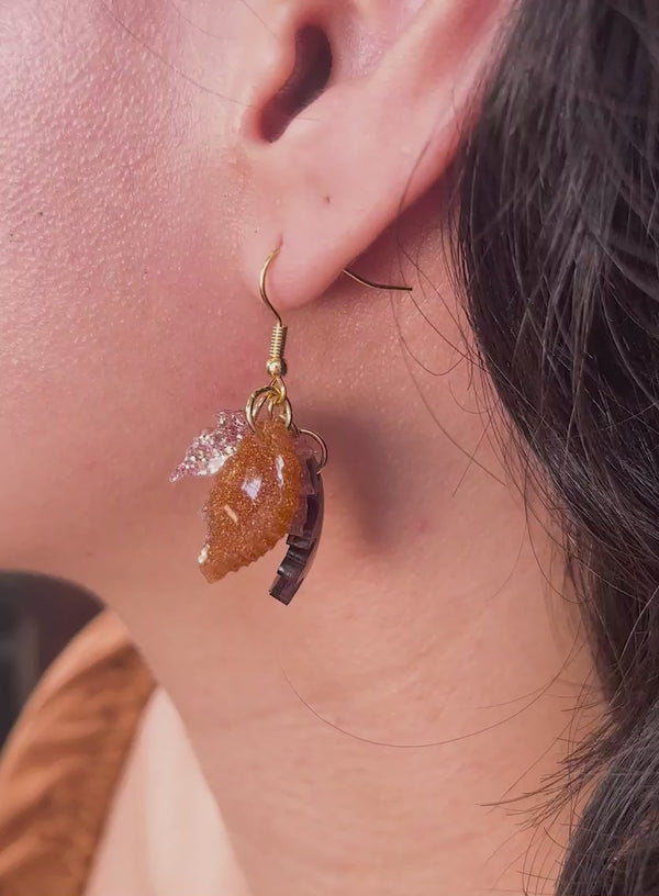 Video of our Woodland Leaf Cluster Drop Earrings being worn