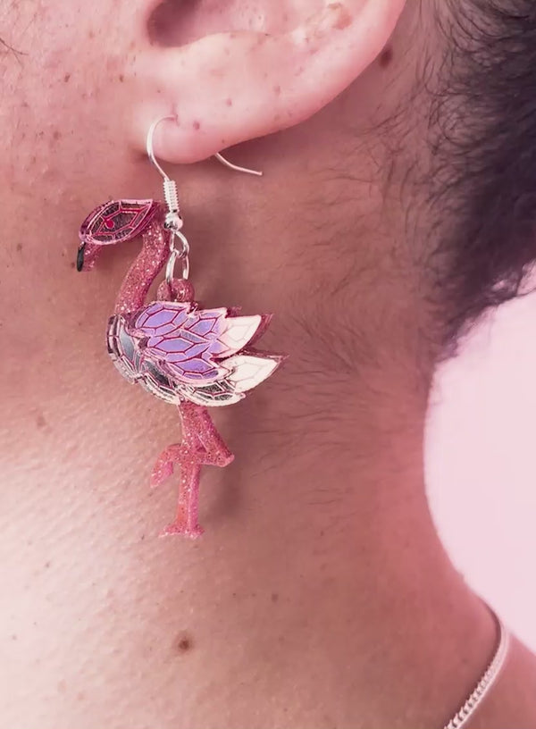 Flamingo Earrings - Hot Pink