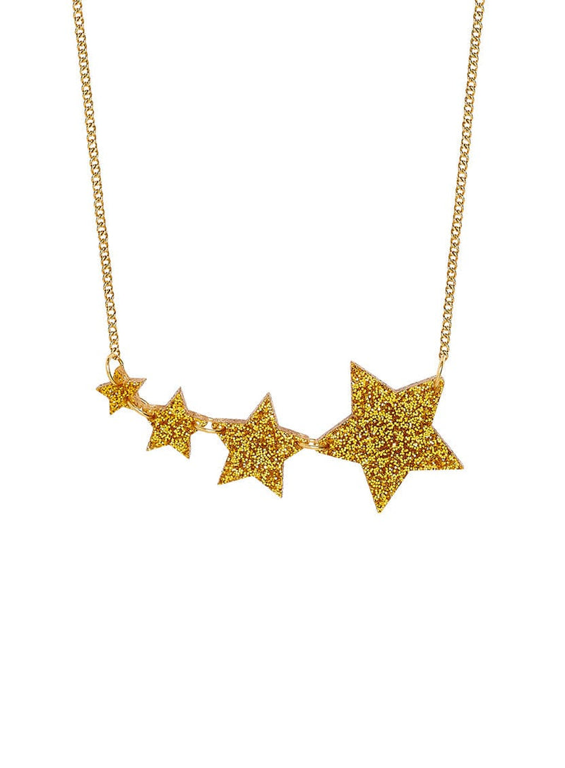 Tatty Devine Shooting Star Necklace - Glitter Gold