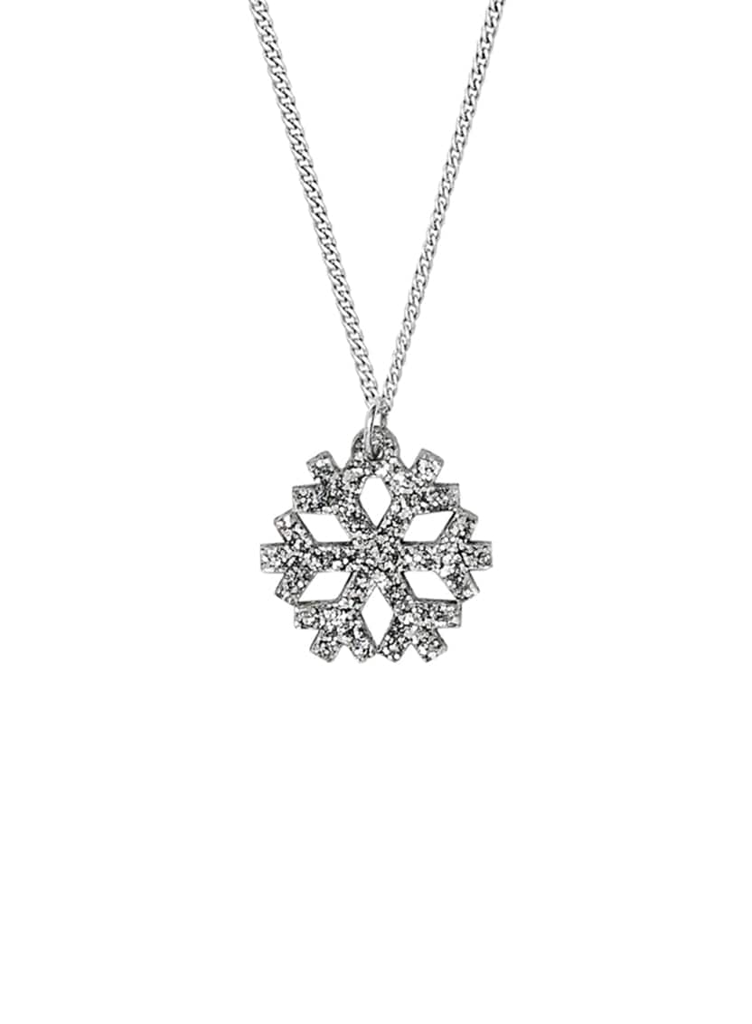 Tatty Devine Snowflake Pendant - Glitter Silver