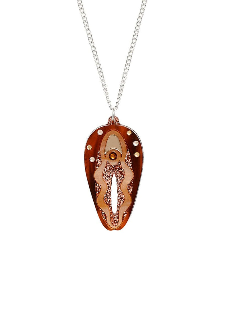 Tatty Devine Vulva Necklace - Brown