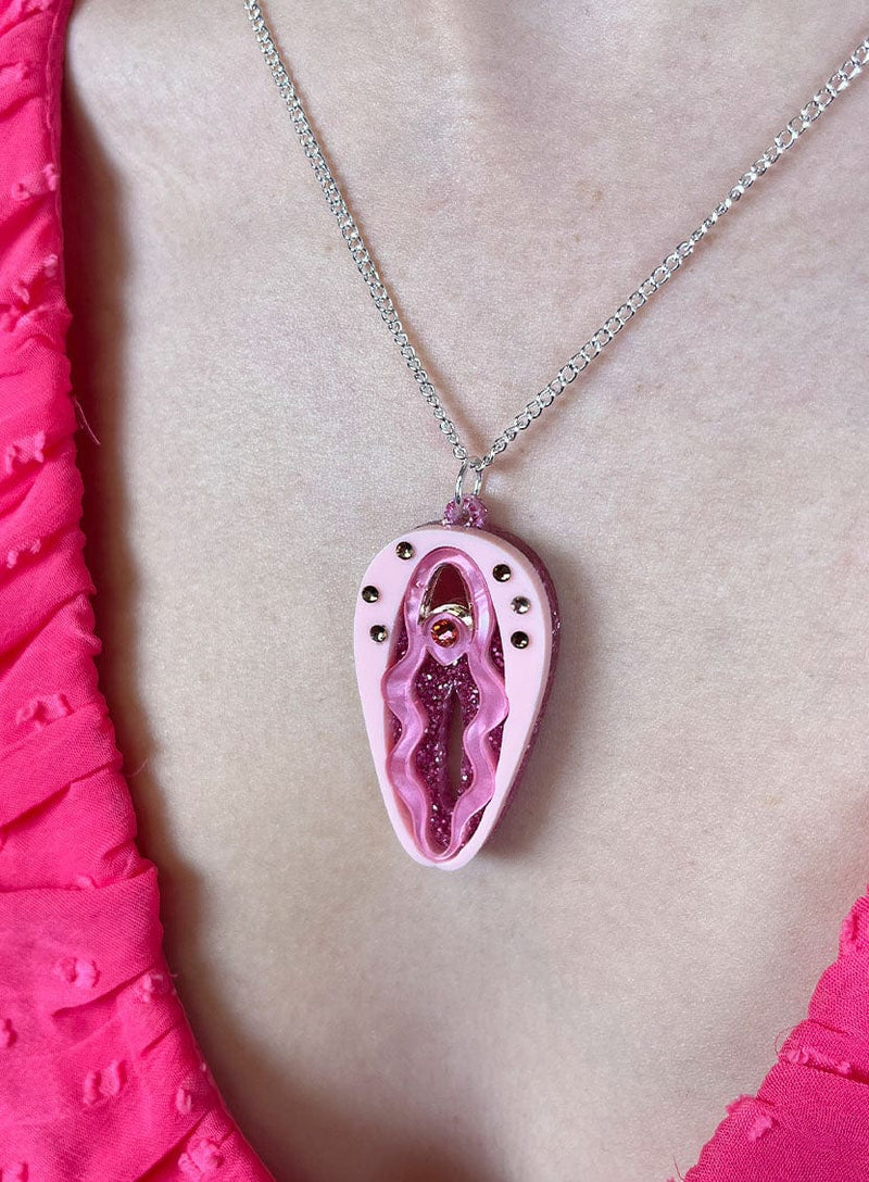 Vulva Necklace - Pink | Tatty Devine Acrylic Jewellery