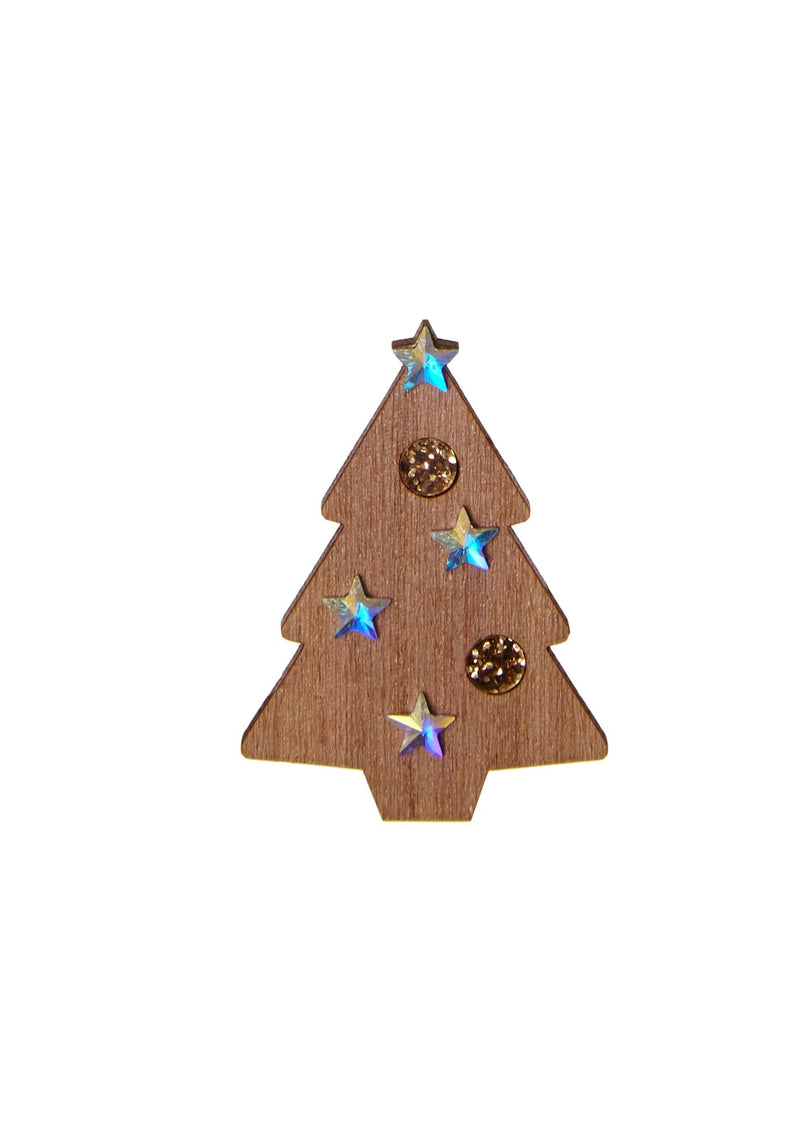 Tatty Devine Wooden Christmas Tree Brooch