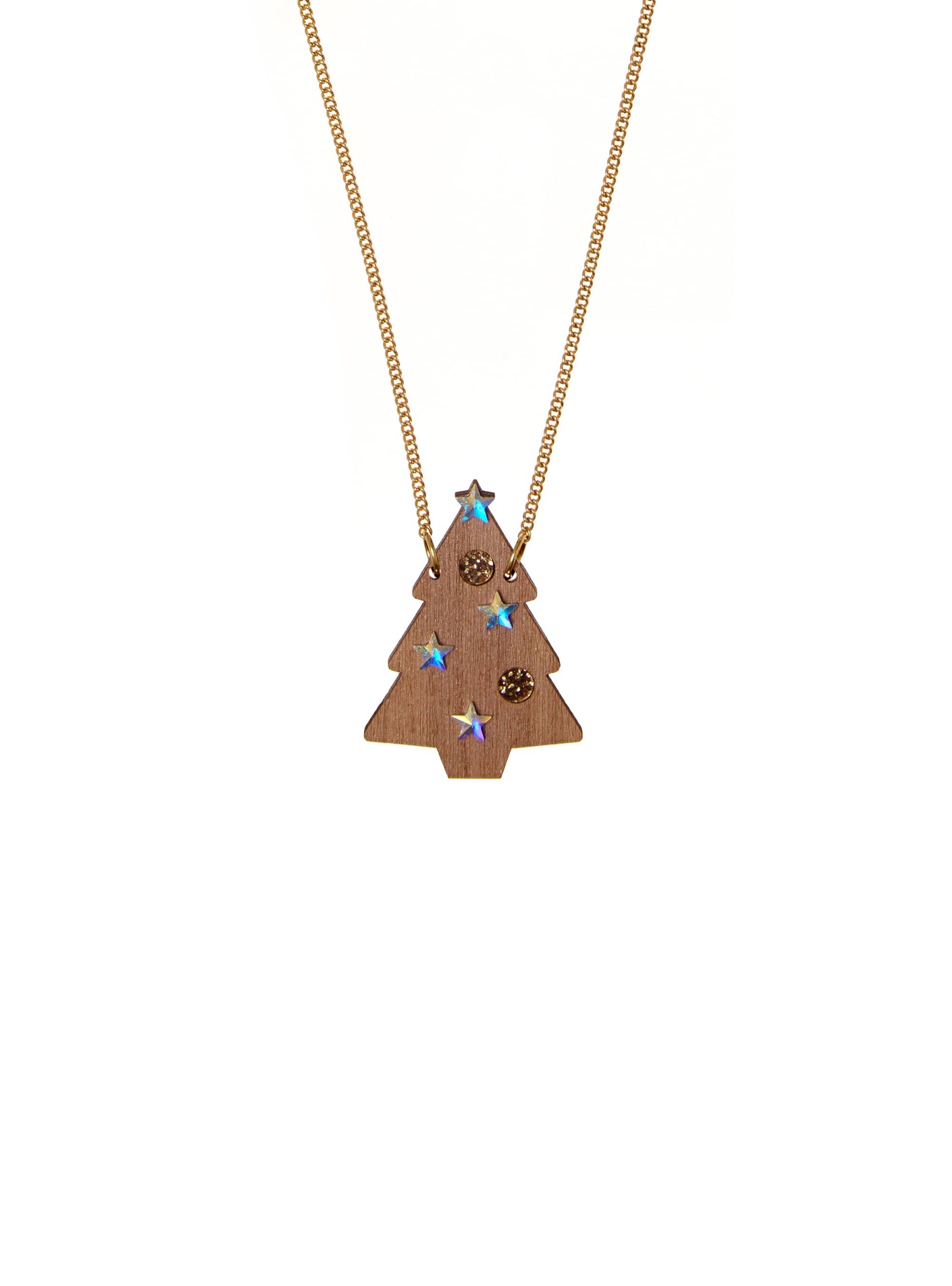 Tatty Devine Wooden Christmas Tree Necklace