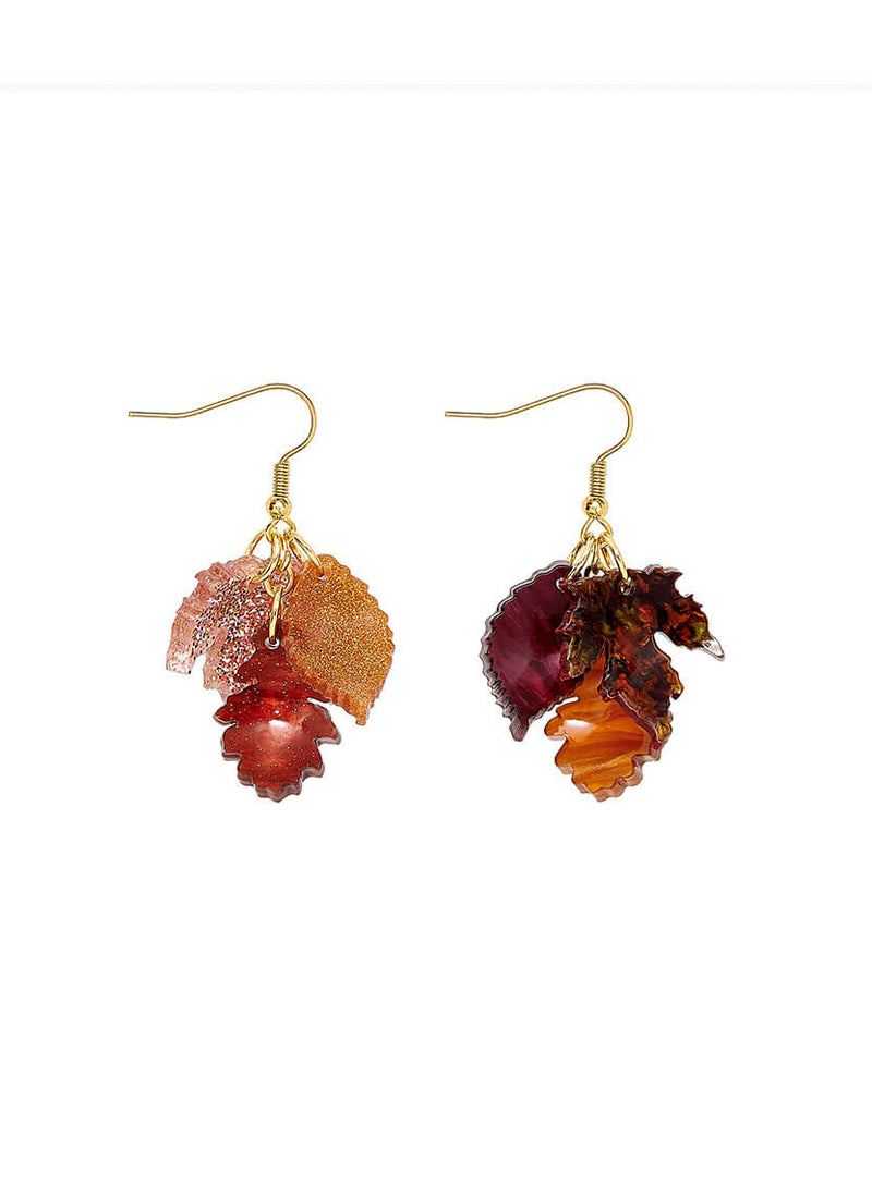 Woodland Leaf Cluster Drop Earrings